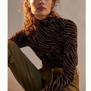 Sheer Shimmer Mock Neck Top